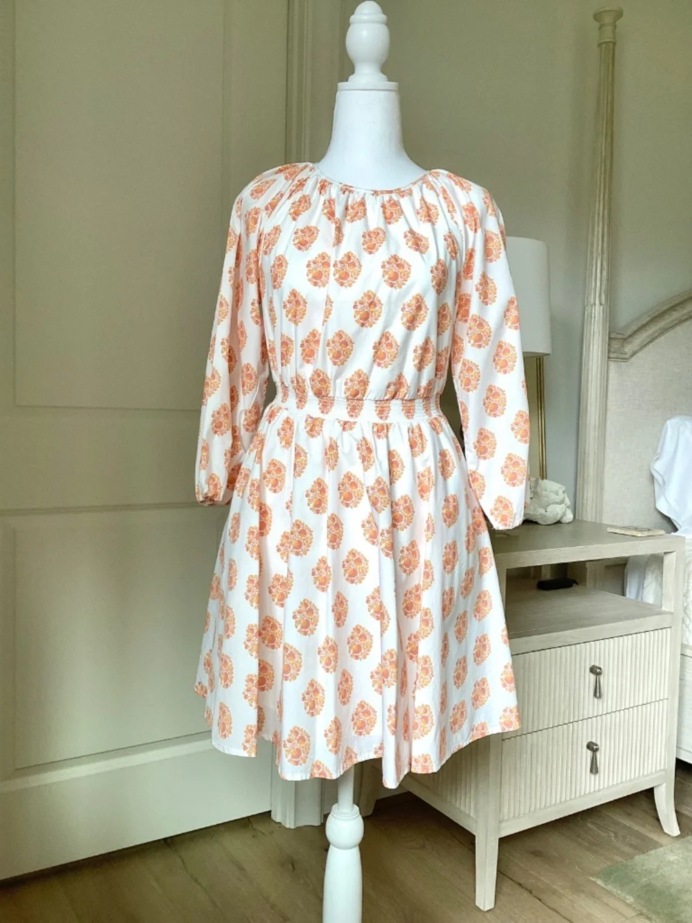 NWOT J.Crew SZ XXS Women's Smocked Waist Mini Dress Gathered Floral Block Print